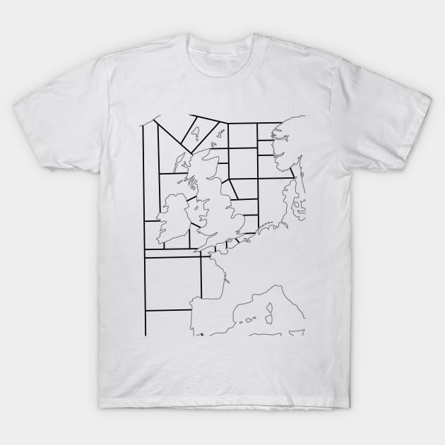 Shipping Forecast UK Map T-Shirt by thelittleforest